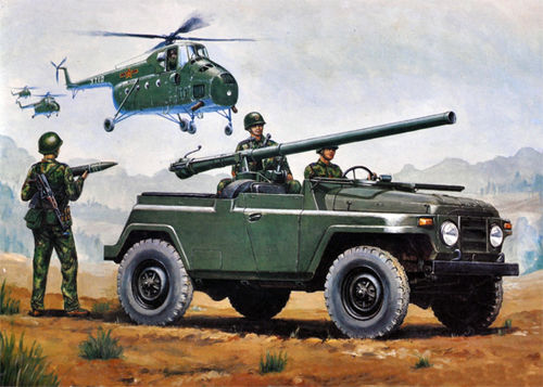 Chinese BJ212A with105mm Type 75 Recoilles Rifle  1/35