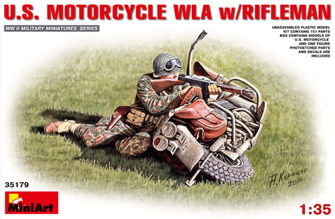 U.S.  MOTORCYCLE  WLA w/RIFLEMAN 1/35