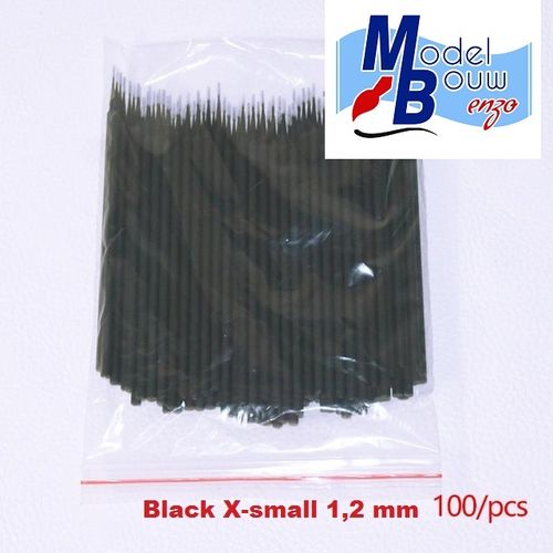 Micro-brushes 100 stuks Zwart 1,2 mm