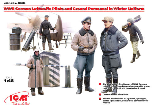 WWII Luftwaffe Pilots and Ground Personnel in Winter Uniform 1/48