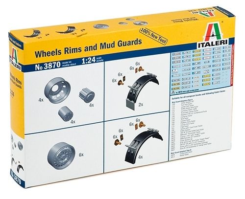 Wheels Rims and Mud Guards 1/24