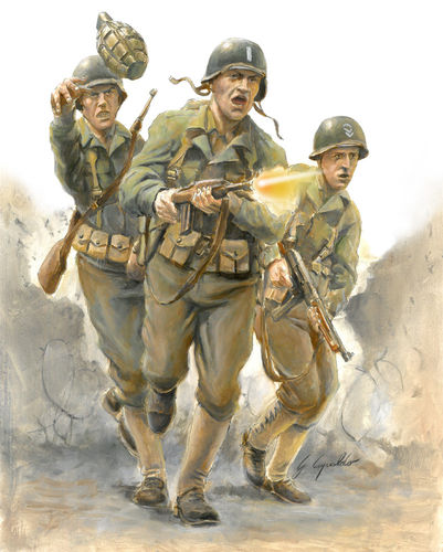 WWII U.S. Infantry (+verf/lijm/penseel)