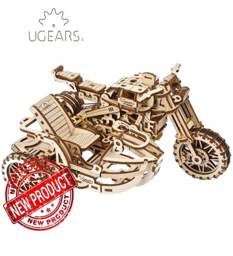 UGears: Scrambler UGR-10 motor met zijspan