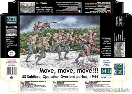 Move,move,move U.S. soldiers,Operation Overlord  1/35