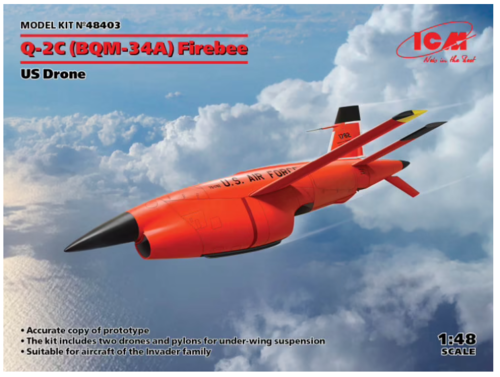 Q-2C (BQM-34A) Firebee, US Drone (2 airplanes and pilons) 1/48