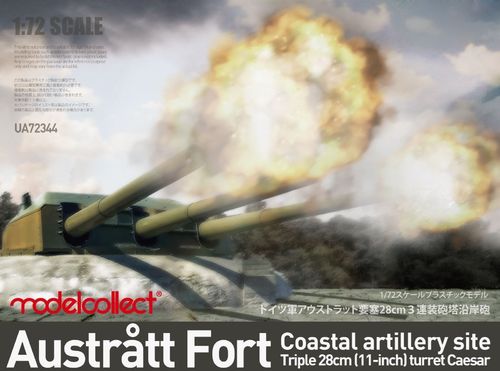 Austratt fort coastal artillery site triple 28cm turret Caesar 1/72