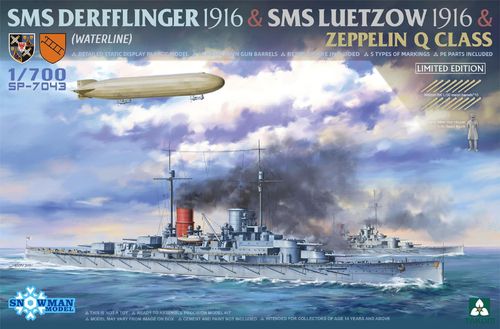 Sms Derfflinger 1916 & Sms Luetzow 1916  & Zeppelin Q Class (Limited Edition) 1/700