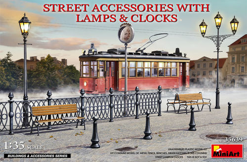 Street Accessories With Lamps & Clocks  1/35