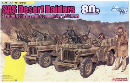 80th Anniversary SAS Desert Raiders 3 Patrol Vehicles with Commander & 6 Crews 1/35