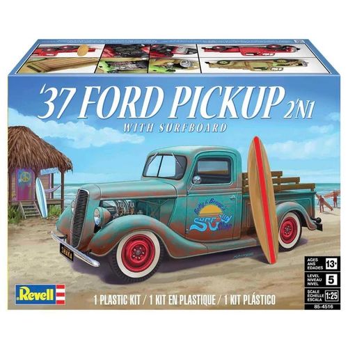 37 Ford Pickup with surfboard 2N1 1/25