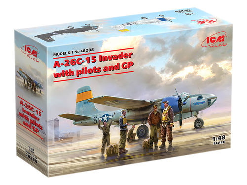 A-26C-15 Invader with pilots and ground personnel 1/48