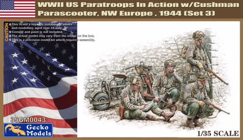WWII US Paratroopers in Action w/Cushman Parascooter 1/35