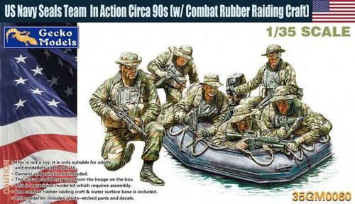 USN Seals Team in Action (w/combat rubber craft) 1/35