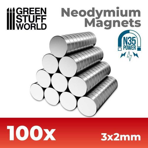 Neodymium Magnets 3x2mm - 100 units (N35)