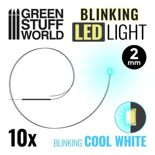 Blinking LED Lights: Cool White - 2mm (10stuks)