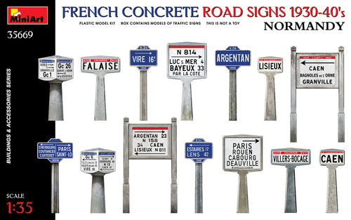French Concrete Road Signs 1930-40's. Normandy 1/35