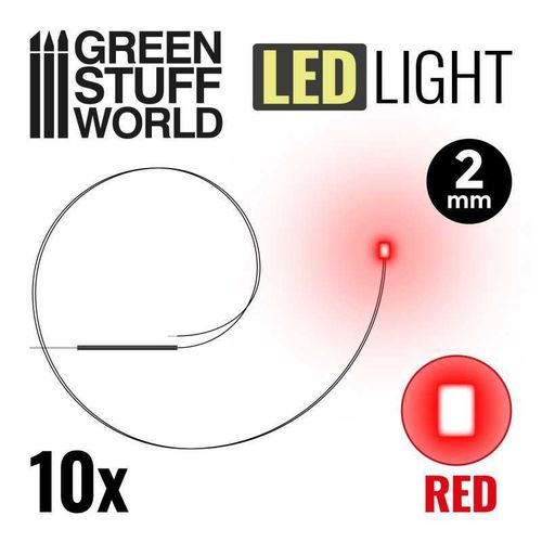 LED Lights: RED - 2mm (10stuks)