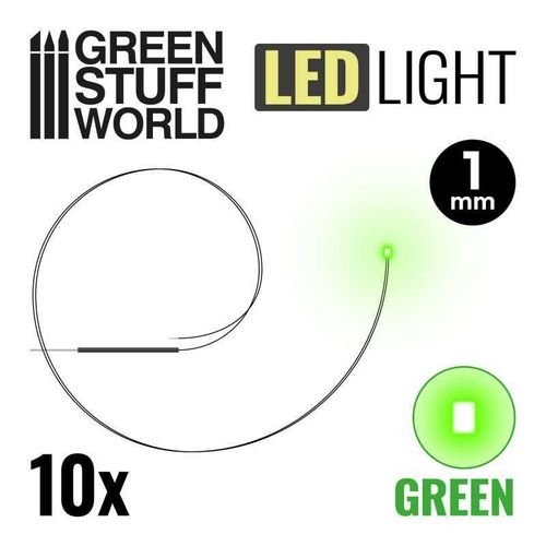 LED Lights: Green - 1mm (10stuks)