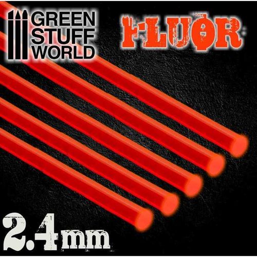 Acrylic Rods - Round 1,6 mm Fluor RED-ORANGE (25cm)