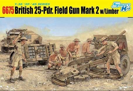 British 25PDR Field Gun MARK II With Limber And Crew 1/35