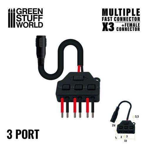 LED Multiple Fast connector (x3) + Jack female connector