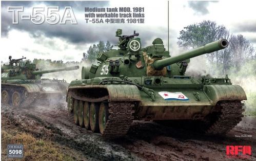 T-55A Mediun Tank Mod.1981 w/workable track links  1/35
