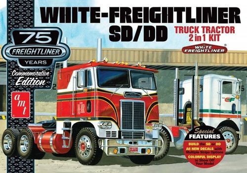 WHITE FREIGHTLINER 2 IN 1 CABOVER TRACTOR  1/25
