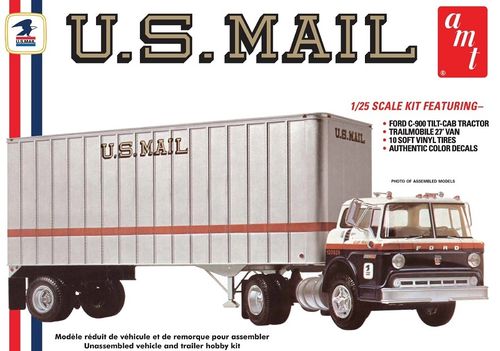 FORD C600 US MAIL TRUCK W/USPS TRAILER 1/25